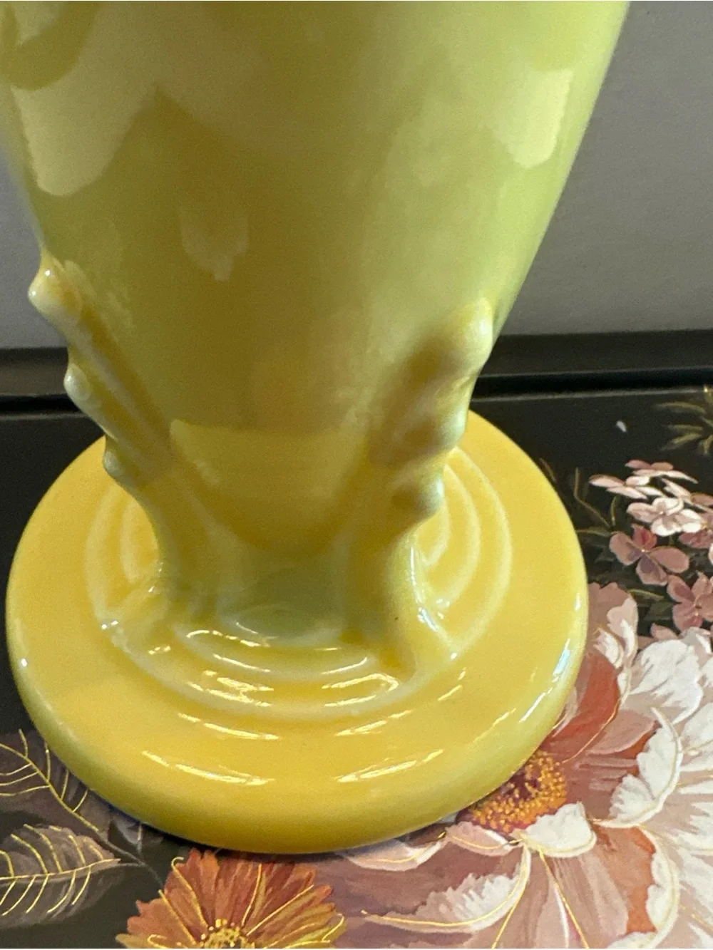 Glossy Yellow Ceramic Bud Vase by FIESTA made USA